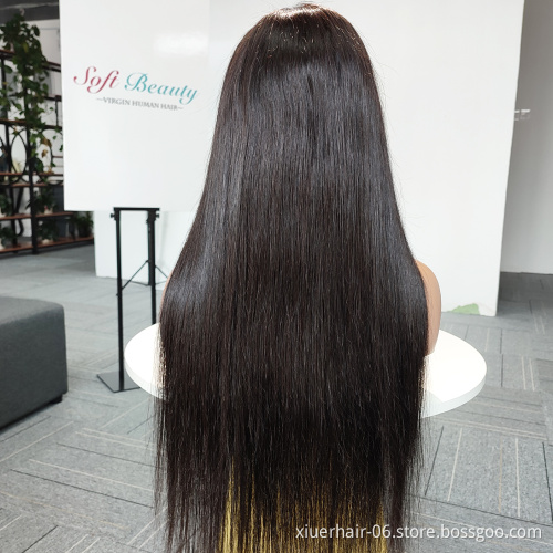Wholesale 16-30inch straight Wig 100 Human Hair Wig Natural Black Virgin Hair Wigs For Black Women